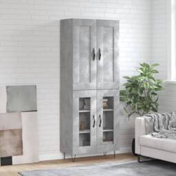 Berkfield Home Highboard Concrete Grey 69.5x34x180 cm Engineered Wood - thumbnail 2