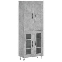 Berkfield Home Highboard Concrete Grey 69.5x34x180 cm Engineered Wood - thumbnail 1