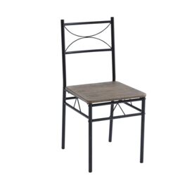 MCC Direct Dining table & 4 chairs Wooden Table Set with Metal Frame Silvia in Brown - thumbnail 5