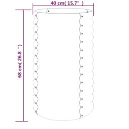 Berkfield Home Garden Planter Powder-coated Steel 40x40x68 cm Green - Size: 40 x 40 x 68 cm - thumbnail 4