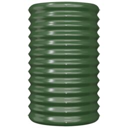 Berkfield Home Garden Planter Powder-coated Steel 40x40x68 cm Green - Size: 40 x 40 x 68 cm - thumbnail 3