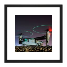 Artery8 Miltary USA Navy V-22 Osprey Tritrotor Aircraft Photo 8X8 Inch Square Wooden Framed Wall Art Print Picture with Mount in Black - thumbnail 1