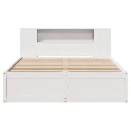 Berkfield Home Beautiful Bed Frame without Mattress White 160x200 cm Solid Wood Pine - thumbnail 4