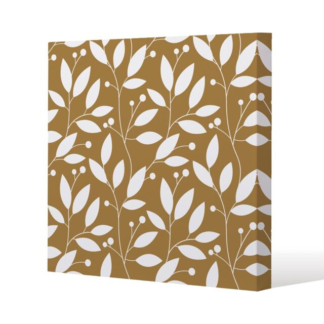 Benjamin Tate Design White Leaves (Canvas Print) / 77 x 77 x 4cm in Natural - Size: 77 x 77 x 4 cm - image 1