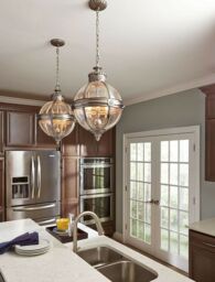 Loops 4 Bulb Chandelier Hanging Pendant LIght Antique Nickel LED E14 60W Bulb in Metallics - thumbnail 2