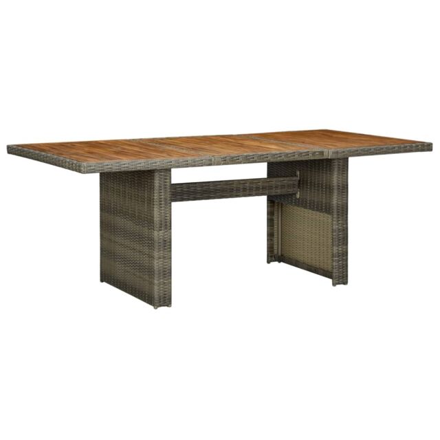 Berkfield Home Garden Table Brown Poly Rattan & Solid Acacia Wood - image 1