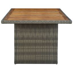 Berkfield Home Garden Table Brown Poly Rattan & Solid Acacia Wood - thumbnail 3
