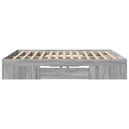 Berkfield Home Bed Frame without Mattress Grey Sonoma 180x200 cm Super King Engineered Wood - thumbnail 6