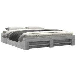 Berkfield Home Bed Frame without Mattress Grey Sonoma 180x200 cm Super King Engineered Wood - thumbnail 2