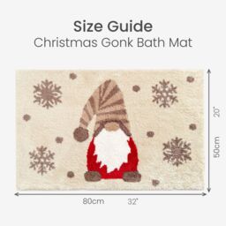 Allure Bath Fashions Neutral Gonk Christmas Bath Mat - Non Slip & Super Soft in Beige - thumbnail 6