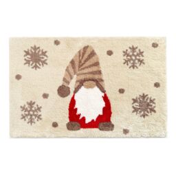 Allure Bath Fashions Neutral Gonk Christmas Bath Mat - Non Slip & Super Soft in Beige