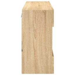 Berkfield Home TV Wall Cabinet with LED Lights Sonoma Oak 98.5x30x60.5 cm in Brown - thumbnail 9