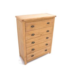 Cabinet Bits Lugo 5 Drawer Chest of Drawers Brass Cup Handle in Light Brown - thumbnail 3
