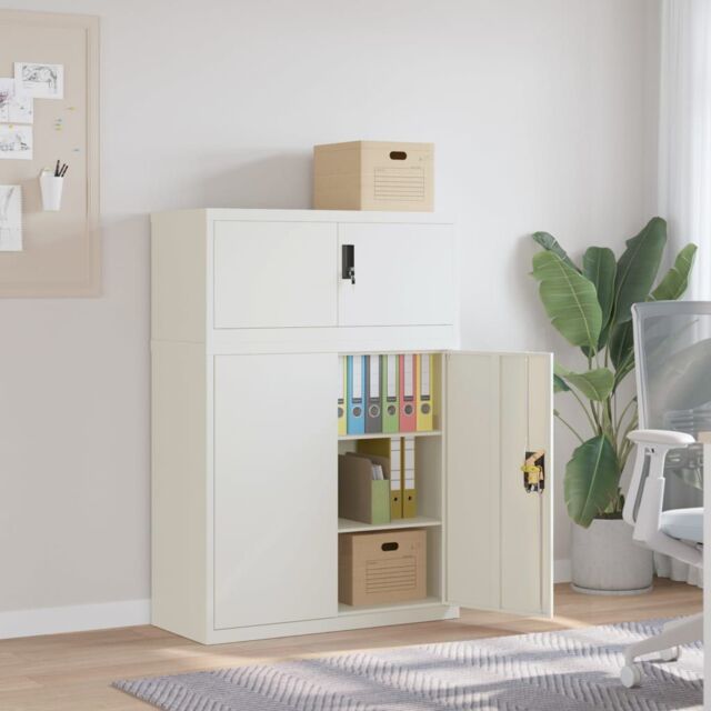 Berkfield Home File Cabinet White 90x40x130 cm Steel - Size: 90 x 40 x 130 cm - image 1