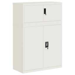 Berkfield Home File Cabinet White 90x40x130 cm Steel - Size: 90 x 40 x 130 cm - thumbnail 2