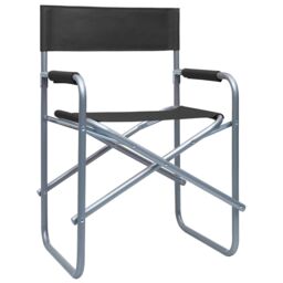 Berkfield Home Director's Chairs 2 pcs Steel Black - thumbnail 2