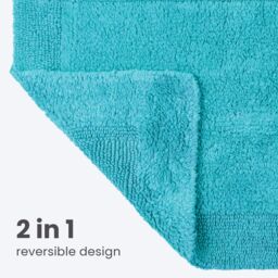 Allure Bath Fashions Elegance Reversible Heavyweight Bath Mat in Turquoise - thumbnail 4