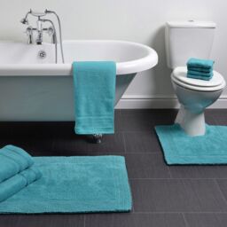 Allure Bath Fashions Elegance Reversible Heavyweight Bath Mat in Turquoise - thumbnail 2