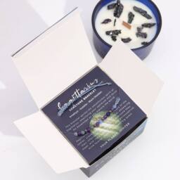 Serenityy Zodiac Crystal Candle with Gemstone Bracelet - Sagittarius in Blue - thumbnail 2