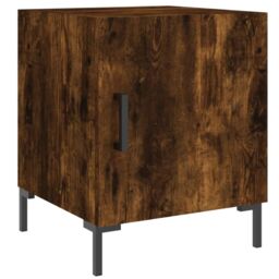 Berkfield Home Bedside Cabinets 2 pcs Smoked Oak 40x40x50 cm Engineered Wood in Brown - Size: 40 x 40 x 50 cm - thumbnail 3