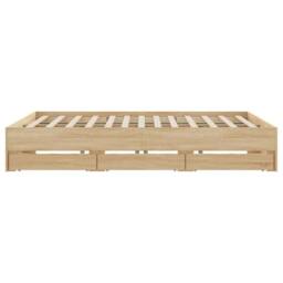 Berkfield Home Bed Frame with Drawers without Mattress Sonoma Oak 160x200 cm in Brown - thumbnail 7
