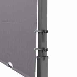 Living and Home 12x9ft Arc-Shaped Steel Pergola with Retractable Canopy in Black - thumbnail 7