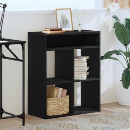 Berkfield Home Book Cabinet Black 66x31x80 cm Engineered Wood - Size: 66 x 31 x 80 cm - thumbnail 3