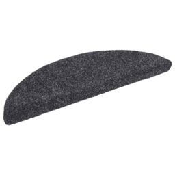 Berkfield Home Self-adhesive Stair Mats 5 pcs Dark Grey 56x17x3 cm Needle Punch - Size: Medium - thumbnail 3