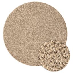 Berkfield Home Rug 160 cm Jute Look Indoor & Outdoor in Brown - Size: 100 cm diameter - thumbnail 2