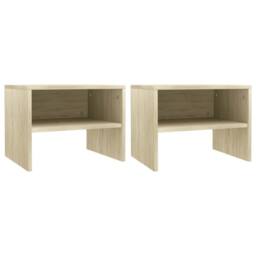 Berkfield Home Elegant Bedside Cabinets 2 pcs Sonoma Oak 40x30x30 cm Engineered Wood in Light Tan - Size: 40 x 30 x 30 cm - thumbnail 2