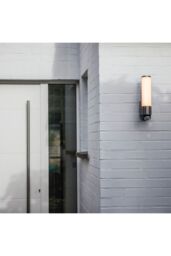 CGC Lighting 'Shelby' Stainless Steel Cylindrical LED Wall Light With Motion Sensor in Silver