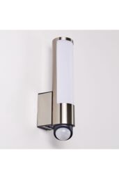 CGC Lighting 'Shelby' Stainless Steel Cylindrical LED Wall Light With Motion Sensor in Silver - thumbnail 2