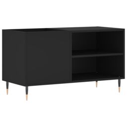 Berkfield Home Record Cabinet Black 85x38x48 cm Engineered Wood - Size: 85 x 38 x 48 cm - thumbnail 2