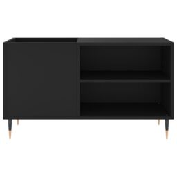 Berkfield Home Record Cabinet Black 85x38x48 cm Engineered Wood - Size: 85 x 38 x 48 cm - thumbnail 4