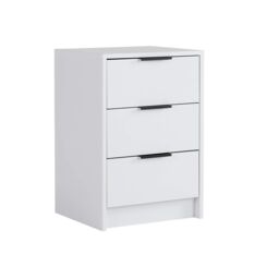 Home Source Phoenix Bedside 3 Drawer Storage Bedroom Nightstand Lamp Side Table in White - thumbnail 7