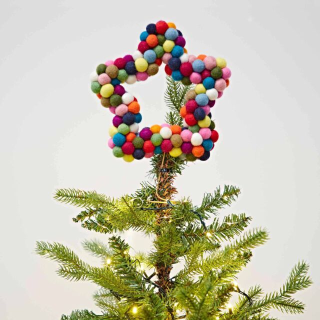 Paper High Felt Multicoloured Star Tree Topper - image 1