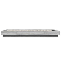 Berkfield Home Bed Frame with LED Lights without Mattress Grey Sonoma 100x200cm - Size: 100x200 cm - thumbnail 6