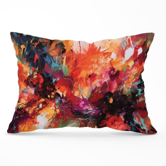 Warren Reed - Designer A Vibrant Abstract Painting Of Halloween Cushions in Orange - Size: 60 cm x 60 cm - image 1