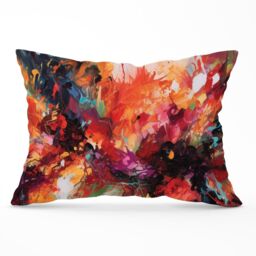 Warren Reed - Designer A Vibrant Abstract Painting Of Halloween Cushions in Orange - Size: 60 cm x 60 cm - thumbnail 1