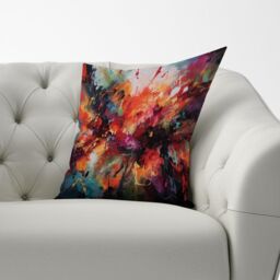 Warren Reed - Designer A Vibrant Abstract Painting Of Halloween Cushions in Orange - Size: 60 cm x 60 cm - thumbnail 3