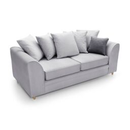 Abakus Direct Chicago Spill-Proof Velvet 3 Seater Sofa in Light Grey - thumbnail 5