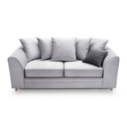 Abakus Direct Chicago Spill-Proof Velvet 3 Seater Sofa in Light Grey - thumbnail 6