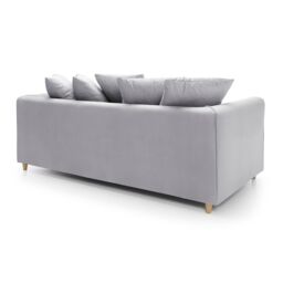 Abakus Direct Chicago Spill-Proof Velvet 3 Seater Sofa in Light Grey - thumbnail 4