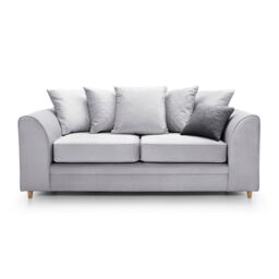 Abakus Direct Chicago Spill-Proof Velvet 3 Seater Sofa in Light Grey - thumbnail 2