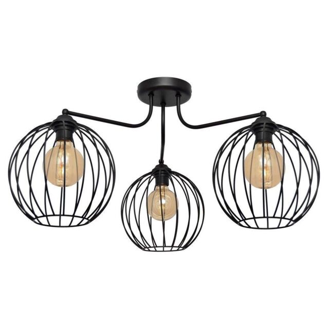 Netlighting Mercure Multi Arm Semi Flush Ceiling Light Black 72cm