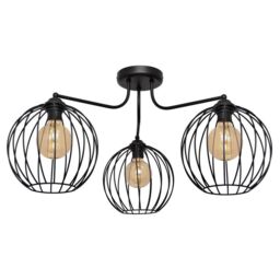 Netlighting Mercure Multi Arm Semi Flush Ceiling Light Black 72cm