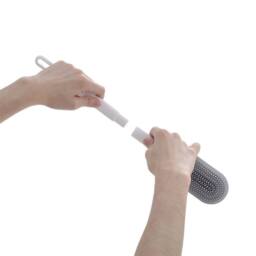 EONLION Toilet Brush & Holder Bathroom Toilet Brush Holder in White - thumbnail 4
