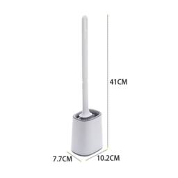 EONLION Toilet Brush & Holder Bathroom Toilet Brush Holder in White - thumbnail 2
