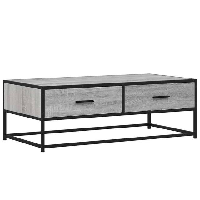 Berkfield Home Coffee Table Grey Sonoma 100x50x35 cm Engineered Wood & Metal - Size: 100 x 50 x 35 cm - image 1