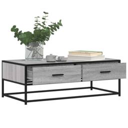 Berkfield Home Coffee Table Grey Sonoma 100x50x35 cm Engineered Wood & Metal - Size: 100 x 50 x 35 cm - thumbnail 4